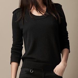 Burberry Black Epaulet Shoulder Detail Sweater